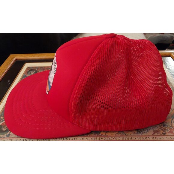 Vintage Red Puerto Rico Trucker Hat Mesh Back Snapback One Size Fits All Cotton/ - Picture 2 of 6